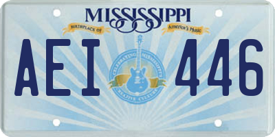 MS license plate AEI446