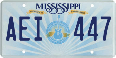 MS license plate AEI447