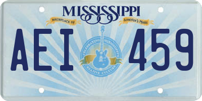 MS license plate AEI459