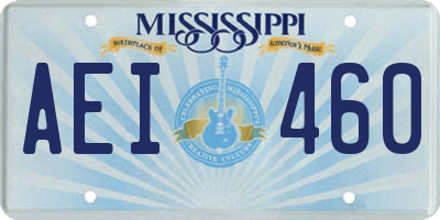 MS license plate AEI460