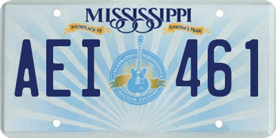 MS license plate AEI461