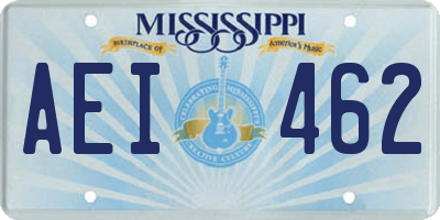 MS license plate AEI462