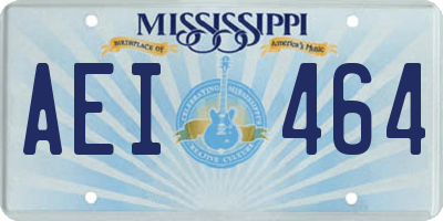 MS license plate AEI464