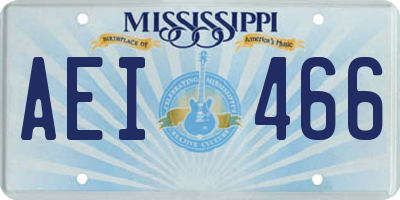 MS license plate AEI466