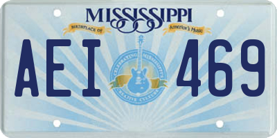 MS license plate AEI469