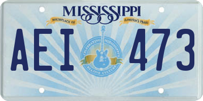 MS license plate AEI473