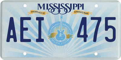 MS license plate AEI475
