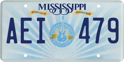 MS license plate AEI479