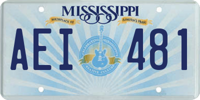 MS license plate AEI481