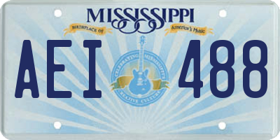 MS license plate AEI488