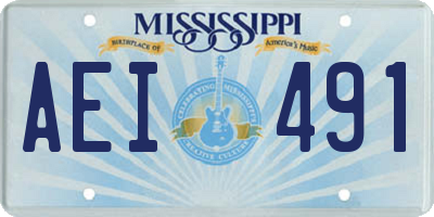 MS license plate AEI491