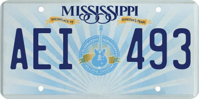 MS license plate AEI493