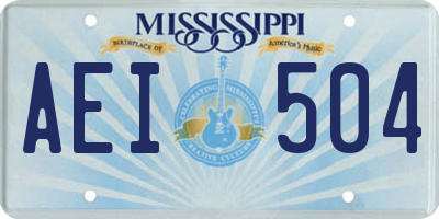 MS license plate AEI504