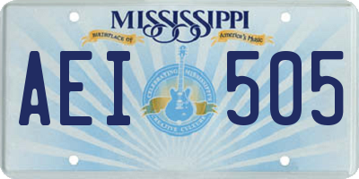 MS license plate AEI505