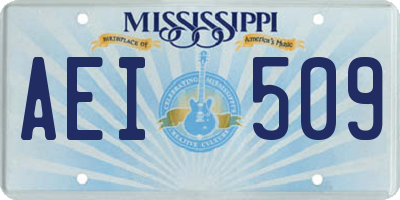 MS license plate AEI509