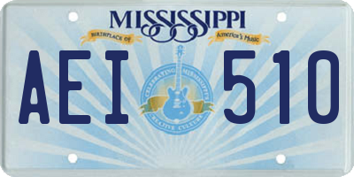 MS license plate AEI510