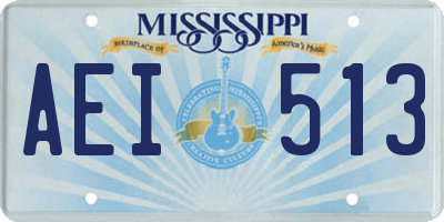 MS license plate AEI513