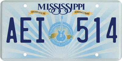 MS license plate AEI514