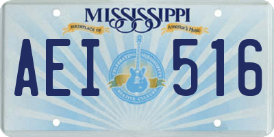 MS license plate AEI516