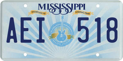 MS license plate AEI518
