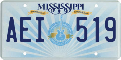 MS license plate AEI519