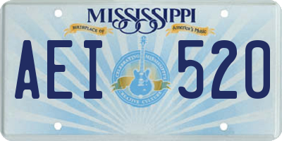 MS license plate AEI520