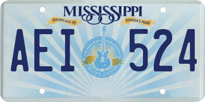 MS license plate AEI524