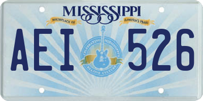 MS license plate AEI526