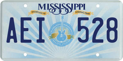 MS license plate AEI528