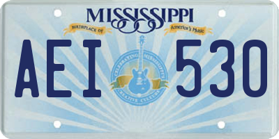 MS license plate AEI530