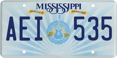 MS license plate AEI535