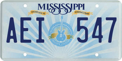 MS license plate AEI547