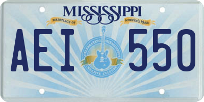 MS license plate AEI550