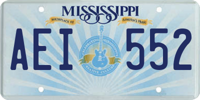 MS license plate AEI552