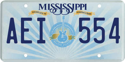 MS license plate AEI554