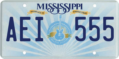 MS license plate AEI555