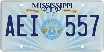 MS license plate AEI557