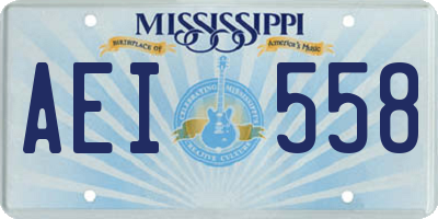 MS license plate AEI558