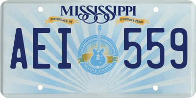 MS license plate AEI559