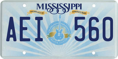 MS license plate AEI560