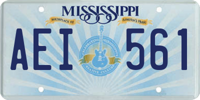MS license plate AEI561