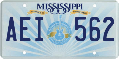 MS license plate AEI562