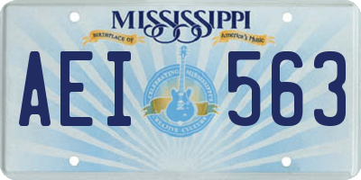 MS license plate AEI563