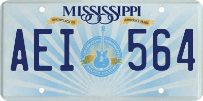 MS license plate AEI564