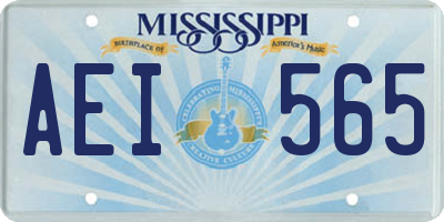 MS license plate AEI565