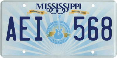 MS license plate AEI568