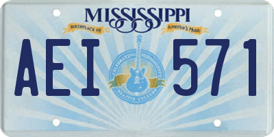 MS license plate AEI571