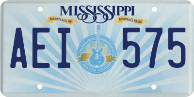 MS license plate AEI575