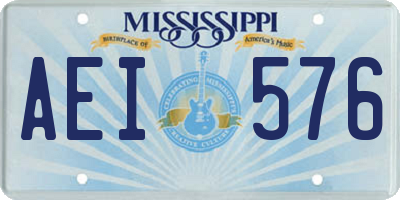 MS license plate AEI576