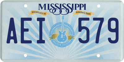 MS license plate AEI579